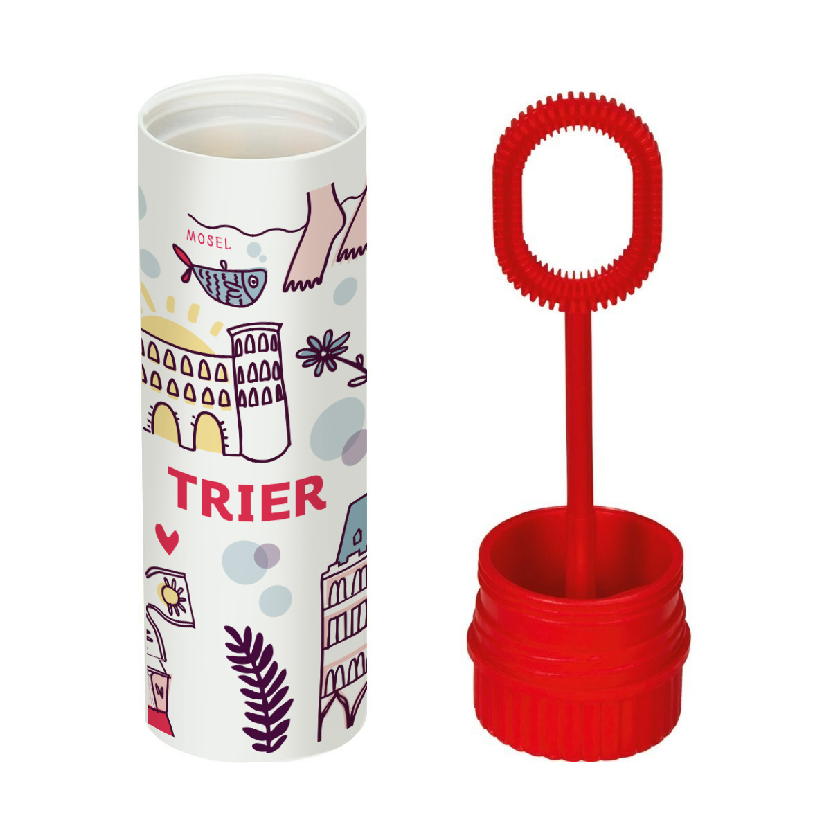 Fläschchen mit Seifenblasenflüssigkeit Fläschchen mit Seifenblasenflüssigkeit